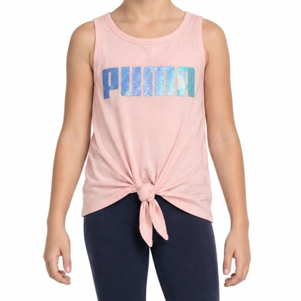 🔥 5 for $30 🔥 PUMA Girls’ Tie-Front Logo Tank Top | Size Medium (8-10)
